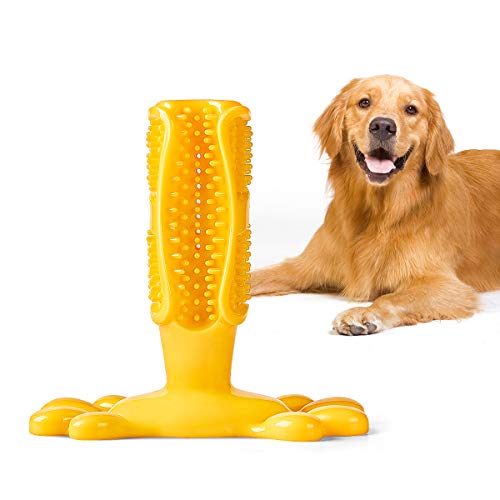 VOVO Chew Toy Pet Toothbrush - Teeth Cleaning Toy for Dogs - Oral Care Brushing Stick - 360° Soft Bristles - 100% Safe Food Grade Material - Healthy Mouth & Gums - Practical Holding Base - Thumbnail 5