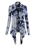 LL WSK1072 Womens Off-Duty Open Front Tie Dye Cardigan XL WHITE_NAVY