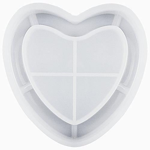 Funshowcase 6.3" Heart Ashtray Resin Silicone Mold for Polymer Clay, Resin Epoxy Crafting Projects Large