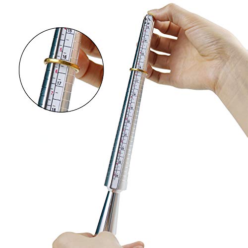 NIUPIKA Ring Sizer Set Metal Measuring Tool Ring Mandrel Finger Sizing