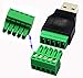 zdyCGTime USB 2.0 A Screw Terminal Block Connector USB 2.0 A Male Plug to 5 Pin/Way Female Bolt Screw Shield terminals Pluggable Type Adapter Connector Converter 300V 8A(2Pack) (Male)