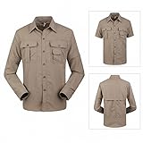 Outdoor Shirt, TSWA Men's Active Quick Dry Sun UV Protection Convertible Long Sleeve Hiking Camping Shirts