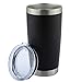 DOMICARE 20oz Stainless Steel Tumbler with Lid, Double Wall Vacuum Insulated Travel Mug, Durable Powder Coated Insulated Coffee Cup, 2 Pack, Black