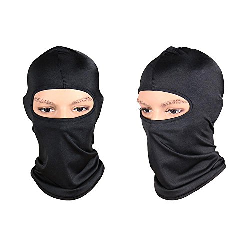 Cycling Balaclava VibolaOutdoor Ski Motorcycle Full Face Mask Neck Ultra Thin (Black)