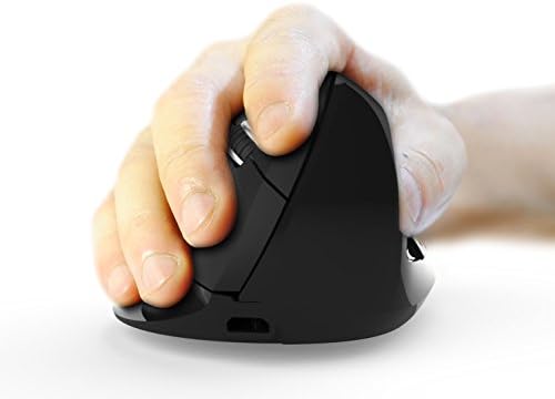 [New Version] 6D 2.4G Wireless Vertical Ergonomic Optical Mouse, 800 / 1200 /1600DPI, 6 Buttons - Black