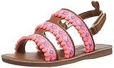 OshKosh B'Gosh Girls' POCA Pom Sandal, Brown, 8 M US Toddler