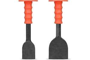 EEEOZ Heavy-Duty Masonry Chisel Set with Thick Protective Handles: Includes Tile and Concrete Chisels, Ideal for Brickwork, Demolition, Stonework, Carving, and Concrete Breaking.