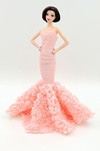 [Fit For Barbie Doll] Cora Gu Tea Rose Lace Mermaid Lace Dress/Gowns For Barbie Doll/ Girl's 'Present/Barbie Dress(Doll's not included)