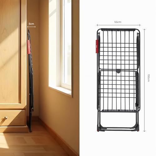 Tendedero Ultimate Extra de Aluminio con Patas en X (Black Edition) | Tubos 5 Veces más Resistentes | Tubos XL para Menos Marcas en Ropa | 20M para Secado | Soporte Calcetines