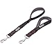 Leash Boss Short Dog Leash with Padded Handle - 12, 18, and 24 Inch Leads for Large Dogs - 1 Inch Nylon (18 in, Black/Red/Gray)