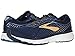 Brooks Mens Ghost 12 Running Shoe - Navy/Deep Water/Gold - D - 10.5