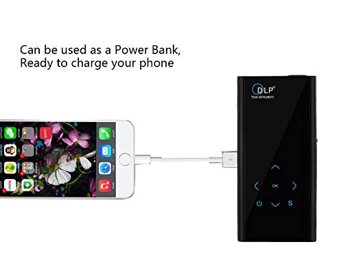DLP Pico Projector + Power Bank, Fugetek FG-957 High Resolution Pocket Size Home Theater - 5x2.5x0.75in, 1080i/p Compatible, 150 Minutes Battery Life, US Warranty And Support (Renewed) - Thumbnail 3