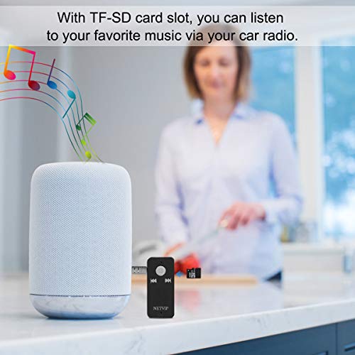 Bluetooth Receiver Wireless Car Audio Adapter, Hands-Free Audio Receiver & Mini 3.5mm Aux Audio Adapter Car Kits for Headphones/Speakers/Home Streaming Music Stereo Sound System TF/SD Card Supported - Thumbnail 5