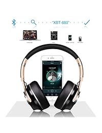 Riwbox XBT 880   Auriculares inalámbricos Bluetooth con micrófono y control de volumen para iPhone, iPad, PC, teléfonos móviles, TV