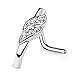 BodyJ4You 4-Pack 20G Nose Ring L-Shape Bend Stud Screw Paved CZ Crawler Surgical Steel Nostril Piercing