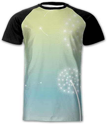 Glowing White Dandelions Unisex Men's Pre-Print Short Sleeve T-shirt Pattern Sport Casual