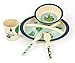 Kids Dinner Ware Set Bamboo fiber Bowl, Plate,Cup,Fork & Spoon, BPA Free,FDA&LFGB Food Safety Approval,Transport inset
