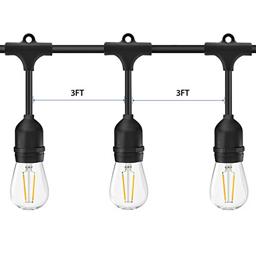 BRTLX-Commercial-Grade-Outdoor-Weatherproof-S14-LED-String-Lights-49Ft-with-15-Dropped-Sockets-15W-15Pcs-S14-LED-Edison-Filament-Bulb-Included-for-Patio-Courtyard-Porch-Wedding
