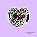 PANDORA 791784sru July Signature Heart Synthetic Ruby Charm