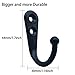 24 Pieces Coat Hooks Wall Mounted Robe Hook Single Coat Hanger No Scratch and 50 Pieces Screws （Black）