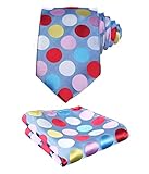 SetSense Men's Polka Dot Jacquard Woven Tie Necktie Set