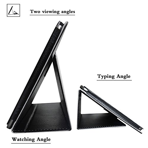 NuVision TM800W560L Case,Mama Mouth PU Leather Folio 2-folding Stand Cover for 8" 2016 Newest NuVision TM800W560L 8-inch Signature Edition Windows 10 Tablet,Black