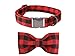 Unique style paws Cotton Dog Collar with Bow Puppy Collar with Black Red Plaid for Small Medium Large Boys Girls Dogs