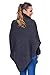 WozWoz Women's Polo Neck Knit Poncho Cape Jumper Fall Long Sleeve