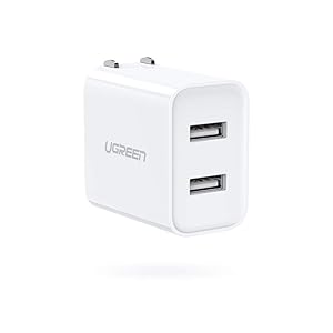 UGREEN USB Charger 3.1A Dual Port Wall Charger Power Adapter with Foldable Plug for iPhone XR Xs Max X 8 7 6S, BLU G8 G6, Moto E6, LG W30 W10, Xiaomi, Google Pixel, Samsung Galaxy A10 A20 and More