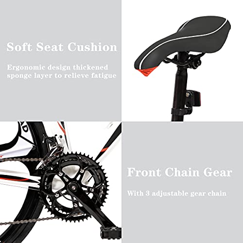 Max4out Road Bike,700c Racing Bike Lightweight Stiffness Aluminum Frame