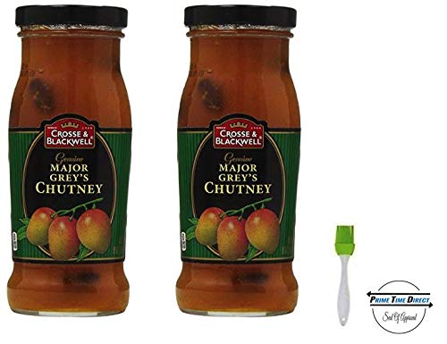 Crosse & Blackwell Genuine Major Grey's Chutney, 9 oz (Pack of 2) with Silicone Basting Brush in a Prime Time Direct Sealed Bag - Thumbnail 2