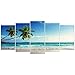 Wieco Art 5 Piece Large Modern Contemporary Ocean Sea Beach Giclee Canvas Prints Artwork Gallery Wrapped Seascape Pictures Paintings on Canvas Wall Art for Living Room Bedroom Home Decorations L