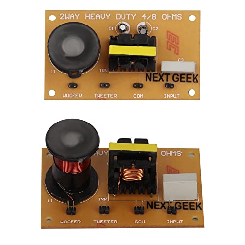 NEXT GEEK 2 Way 12db Audio Crossover Network Filters Speaker Frequency Distributor 100 watt(Pack of 2)