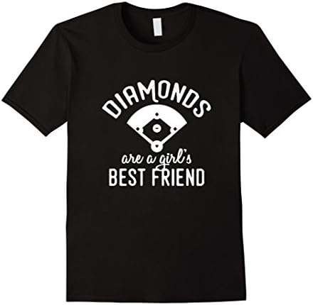 Men's Diamonds Are a Girl's Best Friend - Girls Baseball Shirt Medium Black