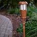 Newhouse Lighting FLTORCH4 Solar-Powered Flickering Flame Outdoor Island Torches, 4-Pack, Bamboo