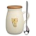 Cat Mug,Funny Ceramic Coffee mugs with Lid and Spoon, Cute Tea Cups Novelty Gift for Cat Lovers, Women, Girlfriends