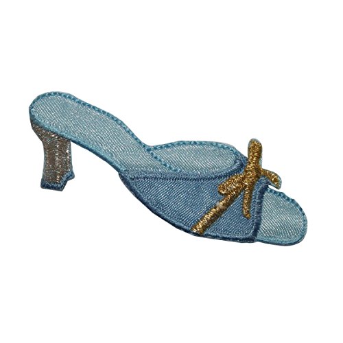 ID 7933 Glass High Heel Slipper Patch Dance Fashion Embroidered Iron On Applique