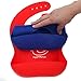Happy Healthy Parent Silicone Baby Bibs Easily Wipe Clean - Comfortable Soft Waterproof Bib Keeps Stains Off, Set of 2 Colors (Orange/Gray)