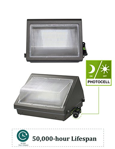 LED Wall Pack 100W, Adjustable Dusk-to-Dawn Photocell, 300-400W HPS/MH Replacement, IP65 Rated Waterproof Outdoor Commercial Lighting Fixture, 5000K 12500lm 10-Year Warranty by Kadision