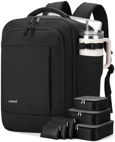 Mochila 40x30x20 (24L), con Compartimento Húmedo y 6 Bolsas Organizadoras - Negocios y Escuela - Negro