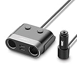 UGREEN USB Car Charger, 120W Dual Cigarette Charger 4.8A Splitter Socket Compatible for iPhone 11 Pro Max，X, 8 7 Samsung Galaxy S9, S8, iPad, Tablet, GPS Dash Cam Radar Detector
