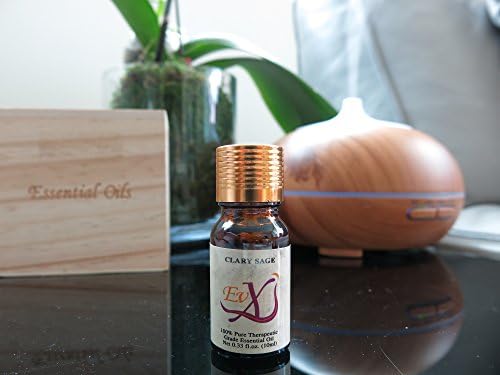 Organic Clary Sage Essential Oil for Aromatherapy, Massage Therapy, Antispasmodic, Soothing, Rejuvenating, Calming Effect, 100% Pure Therapeutic Grade, Relaxing