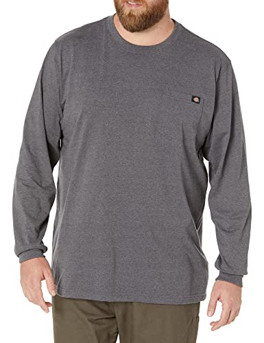 Dickies Mens Long Sleeve Heavyweight Crew Neck Work Utility T Shirt, Charcoal G…