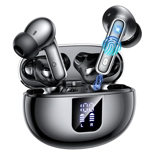 Kabellose Kopfhörer, Bluetooth 5.4, kabellose Kopfhörer mit Geräuschen, ANC/ENC/Transparenzmodus, 36 Stunden Wiedergabezeit, Hi-FI Stereo, IP7 wasserdicht, LED-Display, Touch-Steuerung, Typ-C