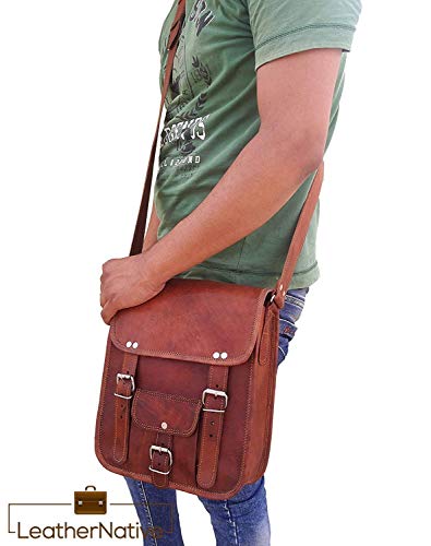 Leather Native 11" Leather Messenger Satchel Laptop Bag for Men's and Women's Leather Satchel Laptop Messenger Unisex Ipad Mini Laptop Bag Pre Valentines Day Special Sale!