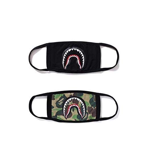 Xshelley 2-pack Shark Face Mask,cotton mask funny Anti-dust Face mask,Ski Cycling Camping Half Face Mouth Masks for Boys and Girls