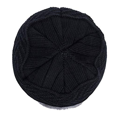 MiMiey Herren Warme Kleine Mützen Winter Dicke Mütze Schal Zweiteilige Winddichte Strickmütze