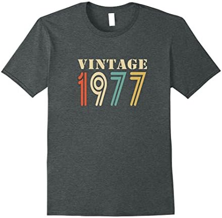 Mens Vintage 1977 40 bday - 40th birthday gift shirt tee Large Dark Heather
