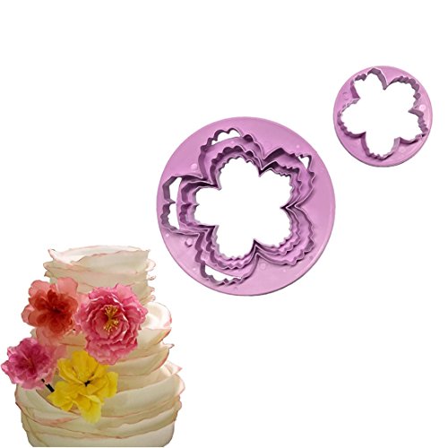 gobaker Big Peony Flower Cutters Set, Fondant Cake Gum Paste Flower Petal Cookie Cutter for Cake