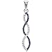 Dazzlingrock Collection Round Blue Sapphire & White Diamond Swirl Pendant with 18 inch Silver Chain for Women in 10K Solid White Gold